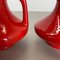 Red-Glaze Fat Lava UFO Vases attributed to Jopeko, Germany, 1970s, Set of 2 11
