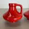 Red-Glaze Fat Lava UFO Vases attributed to Jopeko, Germany, 1970s, Set of 2 5