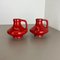 Red-Glaze Fat Lava UFO Vases attributed to Jopeko, Germany, 1970s, Set of 2, Image 2