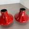 Red-Glaze Fat Lava UFO Vases attributed to Jopeko, Germany, 1970s, Set of 2 13