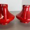 Red-Glaze Fat Lava UFO Vases attributed to Jopeko, Germany, 1970s, Set of 2 12