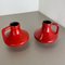 Red-Glaze Fat Lava UFO Vases attributed to Jopeko, Germany, 1970s, Set of 2, Image 14