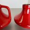 Red-Glaze Fat Lava UFO Vases attributed to Jopeko, Germany, 1970s, Set of 2 9