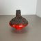 Rot-Schwarze Keramik UFO Vase, Otto Keramik zugeschrieben, Deutschland, 1970er 8