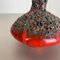 Rot-Schwarze Keramik UFO Vase, Otto Keramik zugeschrieben, Deutschland, 1970er 15