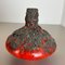 Red Black Ceramic Pottery UFO Vase attributed to Otto Keramik, Germany, 1970s 11