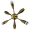 Italian Brass Theatre Wall Ceiling Light by Gio Ponti in the style of Stilnovo, Italy, 1950s, Image 1
