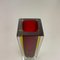 Large Red Murano Glass Sommerso Cube Vase by Flavio Poli, Italy, 1970s, Image 9