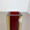Große Rote Sommerso Cube Vase aus Muranoglas von Flavio Poli, Italien, 1970er 8