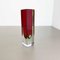 Large Red Murano Glass Sommerso Cube Vase by Flavio Poli, Italy, 1970s 3