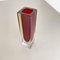Large Red Murano Glass Sommerso Cube Vase by Flavio Poli, Italy, 1970s 4