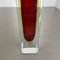 Grand Vase Sommerso Cube en Verre de Murano Rouge par Flavio Poli, Italie, 1970s 10