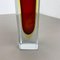 Large Red Murano Glass Sommerso Cube Vase by Flavio Poli, Italy, 1970s 11