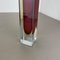 Large Red Murano Glass Sommerso Cube Vase by Flavio Poli, Italy, 1970s 17
