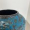 Fat Lava Blue Floor Vase from Scheurich, Germany Wgp, 1970s 14