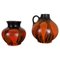 Red Black Pottery Vases attributed to Steuler Ceramics, Germany, 1970s, Set of 2 1