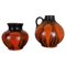 Red Black Pottery Vases attributed to Steuler Ceramics, Germany, 1970s, Set of 2, Image 1