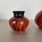 Red Black Pottery Vases attributed to Steuler Ceramics, Germany, 1970s, Set of 2 5