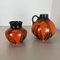 Red Black Pottery Vases attributed to Steuler Ceramics, Germany, 1970s, Set of 2 16