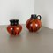 Red Black Pottery Vases attributed to Steuler Ceramics, Germany, 1970s, Set of 2 3