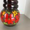 Large Fat Lava Multi-Color Floral Floor Vase attributed to Scheurich, 1970s 6