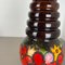 Large Fat Lava Multi-Color Floral Floor Vase attributed to Scheurich, 1970s 7