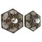 Fat Lava German Snowflake Ceramic Wall Lights attributed to Pan Ceramics, 1970s, Set of 5, Image 1