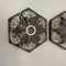 Fat Lava German Snowflake Ceramic Wall Lights attributed to Pan Ceramics, 1970s, Set of 5 5