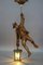 Lámpara colgante alemana con figura de alpinista y farol de madera tallada, años 30, Imagen 20