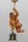 Lámpara colgante figurativa con figura de alpinista tallada y farol, Alemania, años 70, Imagen 2