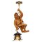 Figural Pendant Light with Carved Mountain Climber Figure and Lantern, Germany, 1970s, Image 1