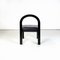 Moderne Italienische Stühle aus Schwarz Lackiertem Holz & Schwarzem Leder, 1980er, 6er Set 6