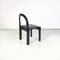 Moderne Italienische Stühle aus Schwarz Lackiertem Holz & Schwarzem Leder, 1980er, 6er Set 5