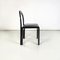 Moderne Italienische Stühle aus Schwarz Lackiertem Holz & Schwarzem Leder, 1980er, 6er Set 4