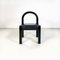 Modern Italian Chairs in Black Lacquered Wood & Black Leather, 1980s, Set of 6, Image 3