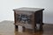 Antique Oak Peg Jointed Side Table with Relief Carved Panels, Image 1