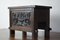 Antique Oak Peg Jointed Side Table with Relief Carved Panels, Image 2
