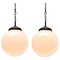 Large Dutch Pendant Lamps with Opaline Shade, 1930s, Set of 2, Image 1