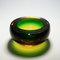 Mid-Century Art Glass Modern Murano Green & Amber Sommerso Bowl, 1960s, Image 5
