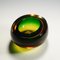 Mid-Century Art Glass Modern Murano Green & Amber Sommerso Bowl, 1960s, Image 6