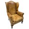Vintage Leather Wingback Chair 1