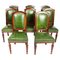 Victorian Leather Upholstered Back Dining Chairs, Set of 8, Image 1