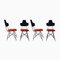 Italian Black & Red Dining Chairs, Set of 4 1