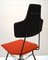 Chaises de Salon Noires et Rouges, Italie, Set de 4 7