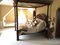 20th Century Mahogany Super King 4-Poster Bed with Silk Canopy, 1980s 20