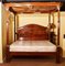 20th Century Mahogany Super King 4-Poster Bed with Silk Canopy, 1980s 3