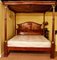 20th Century Mahogany Super King 4-Poster Bed with Silk Canopy, 1980s 11