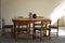 Danish Round Dining Table in Elm Wood with Four Extensions, 1950s 4