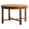Danish Round Dining Table in Elm Wood with Four Extensions, 1950s, Image 1