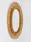 Large Mid-Century Oval Rattan and Bamboo Sunburst Wall Mirror by Franco Albini, 1950s 6